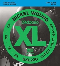 D'Addario EXL220 Nickel Wound Bass Strings, Super Light, 40-95, Long Scale
