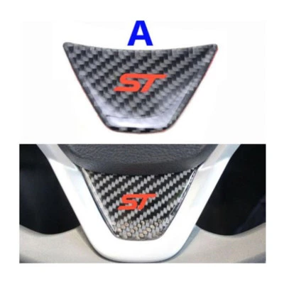 PARA FORD FIESTA ST MK7 ST VOLANTE GEL INSIGNIA FIBRA CARBONO PEGATINA ROJO