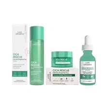 Luxe Organix Cica Rescue Gentle Brightening Toner, Serum & Moisturizer