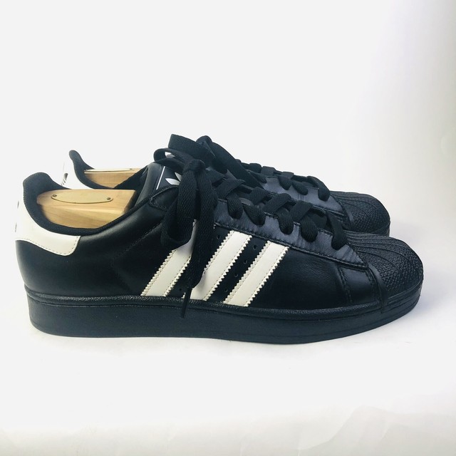 mens adidas superstar 2 white leather trainers