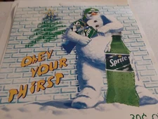 1997 SPRITE "Obey Your Thirst" LNOS Display Sign SNOWMAN