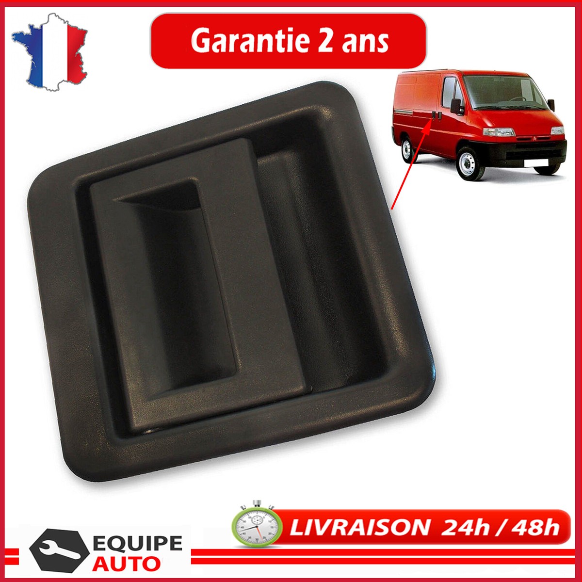 Poignée De Porte Extérieure Droite Pour Jumper, Boxer, Ducato - Référence OE 9101E5, Couleur Noire
