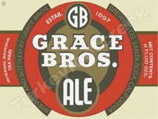 Grace Bros. Ale Label 9" x 12" Metal Sign