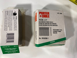 2 Boxes Porter Cable Galvanized Finish Nails 16 GA x 1 1/2" 16 GA x 2" 1800 pcs