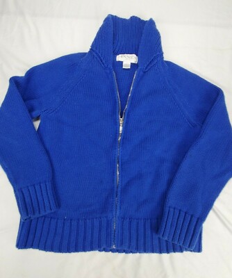 Casual Corner Annex Petite Blue Zip Front Cardigan (P)