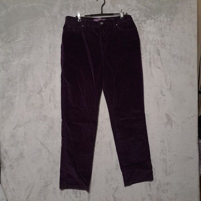 Gloria Vanderbilt 12 Amanda Velvet Corduroy Pants Purple High Rise Straight Leg