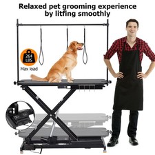 Electric Pet Grooming Table Black Height Adjustable Weight Capacity Of 264lbs