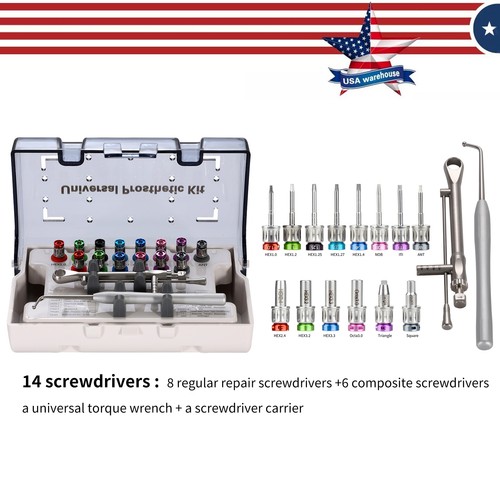 Kit Protesi Impianto Localizzatore Cacciaviti Multi Sfera Abutment Avvitatori Chiave - Foto 7 di 18