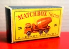 Matchbox Lesney No 26 Cement Lorry Empty Repro E Style Box