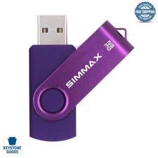 Purple 32GB USB 2.0 Swivel Flash Drive – Portable Data Storage