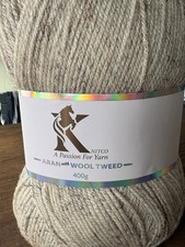 Aran Yarn With Wool Tweed - 400g Ball - Beige