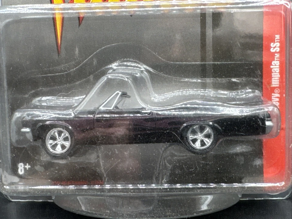2010 Johnny Lightning Short Card BLACK w FLAMES 1965 CHEVY IMPALA SS Convertible - Image 2 of 4