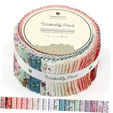 Jelly Roll Fabric Strips for Quilting, Crafting, and Sewing, 40 Waterlily Pond