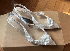 Betsey Johnson Women's US 7.5M Dian Floral Slingback Pumps Wedding Shoes