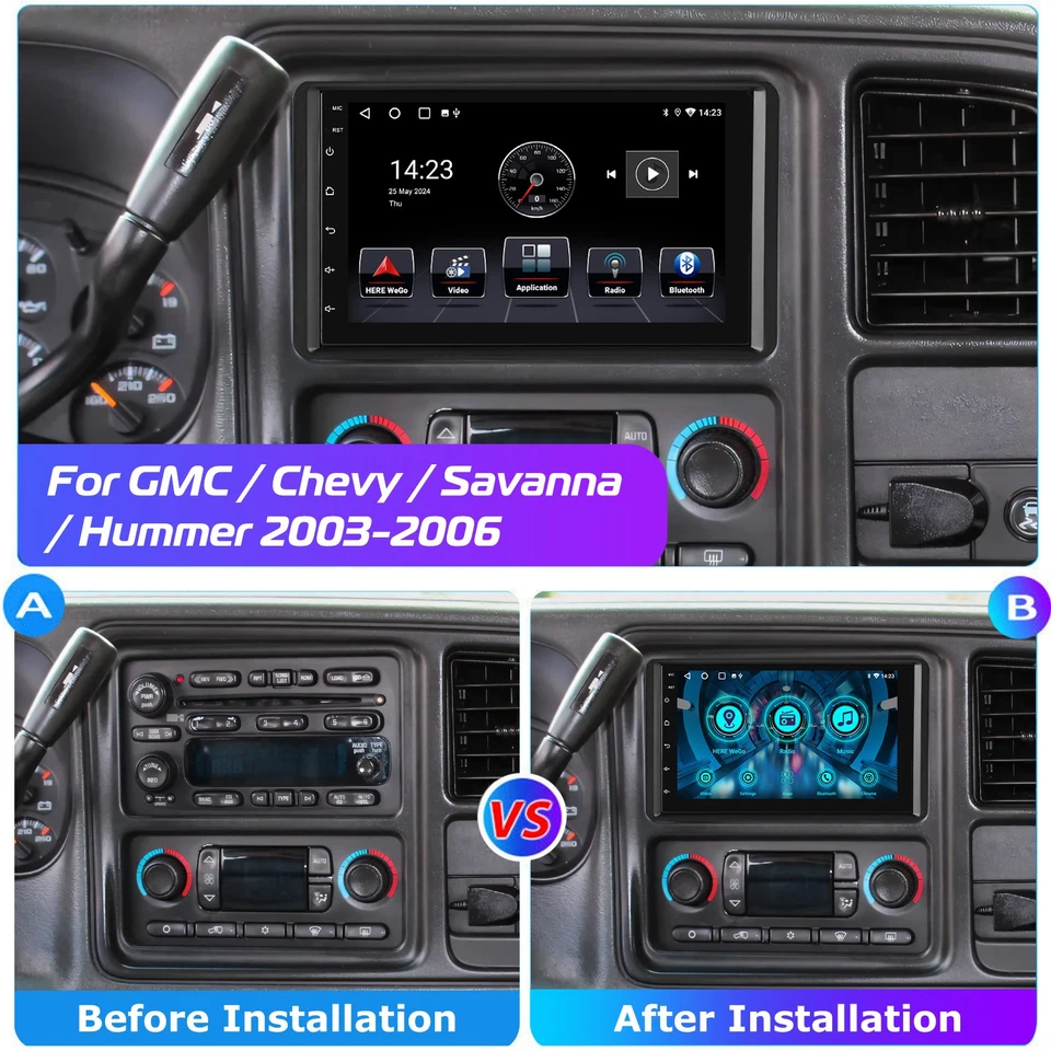 For 2003-2006 Chevy Silverado 1500 2500 Carplay Stereo Radio Android 15 Navi GPS - Image 4 of 4