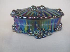 Fenton Cabbage Rose Trinket Box Purple Lincoln Land Carnival Glass Club 1997