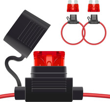 2 PCS Inline Fuse Holders 12V, 18 AWG Car Gauge Inline Fuses, Waterproof Fuse Ho