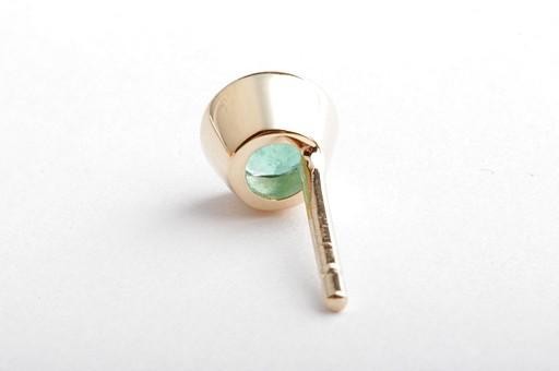 Emerald Earrings Ear Stud 0,92ct Round Cut 750 18K Yellow Gold New Columbia thumbnail 7