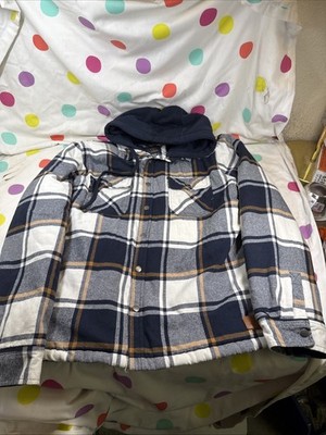 Cloudveil Men s XXL Quilted Flannel Shirt Jacket Hooded Workwear Style