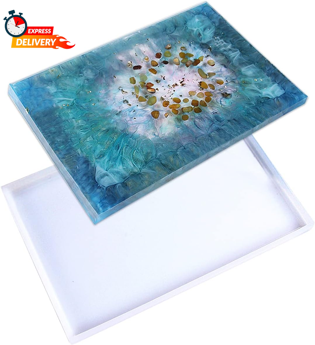 Oversized Large Rectangle Resin Tray Silicone Mold for DIY Epoxy Casting