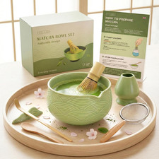 Matcha Whisk Set, 7 Pcs Matcha Kit with Bowl - Green Mist