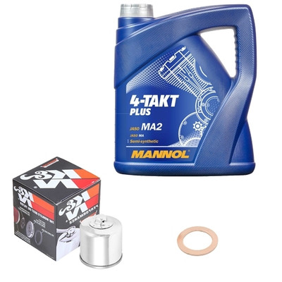 K&N Ölfilter Set MN 10W40 4L für Honda ST 1300 A Pan European ABS CBS SC51A 2013