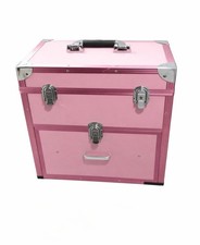 Makeup Trolley Case Pink Professional Aluminium No Wheels