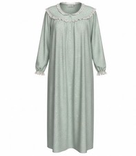 Vtg Lanz of Salzburg 100 Cotton Flannel Collared Nightgown Size L Cottagecore