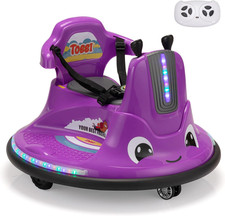 Kids Snail Bumper Car, 12V Battery Powered Toddler Electric Ride on Toy with Par
