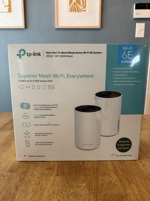 NEW TP-Link Deco WE10800 (2-PACK) Wi-Fi 6E Whole Home Mesh Routers 6 Ghz