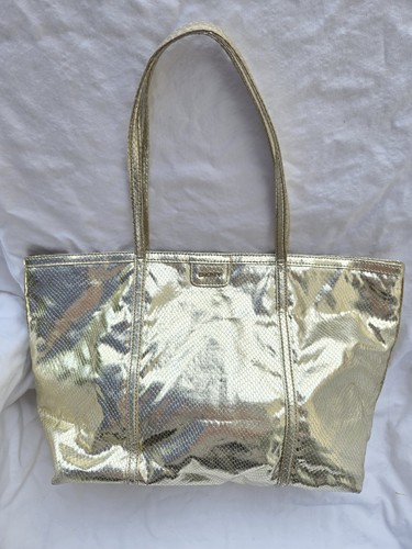 DKNY tote bag with a metallic gold snakeskin print