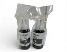 EPSON 502 Ink Bottle Exp 11/25 127ml  Black - Genuine Sealed 2 Pack