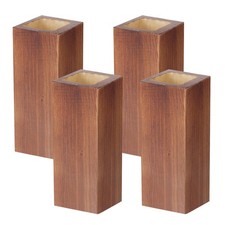 Retro Red Cuboid Pine Wooden Square Holes Risers, Heavy Duty Wood Riser Enhan...