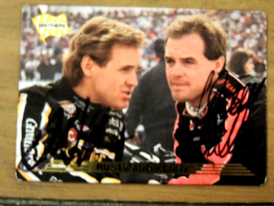 RUSTY & KENNY WALLACE 1993 ACTION PACKED  #163 DUAL HAND SIGNED NASCAR LEGENDS