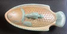 Ceramic Fish Shaped Casserole Dish Made in Thailand 15" EUC