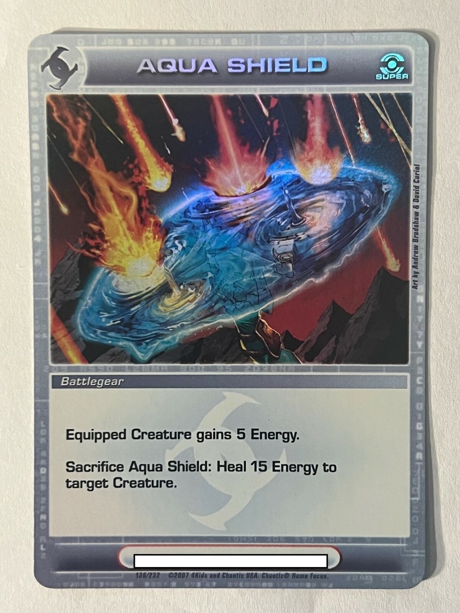 Chaotic 136/232 Aqua Shield Super Rare Holo Foil Battlegear Card