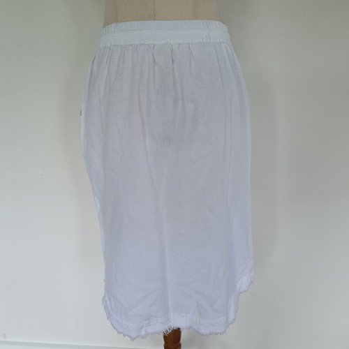 BNWT The Shanty Corporation Womens Khari Flax Cotton Blend Midi Skirt XS White - Picture 2 of 6