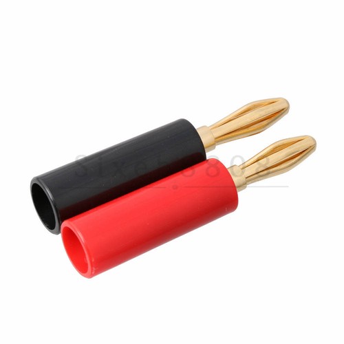 10PCS 4MM Gold Plated Pure Copper Speaker Banana Plug Adapter Red/Black - Picture 2 of 5