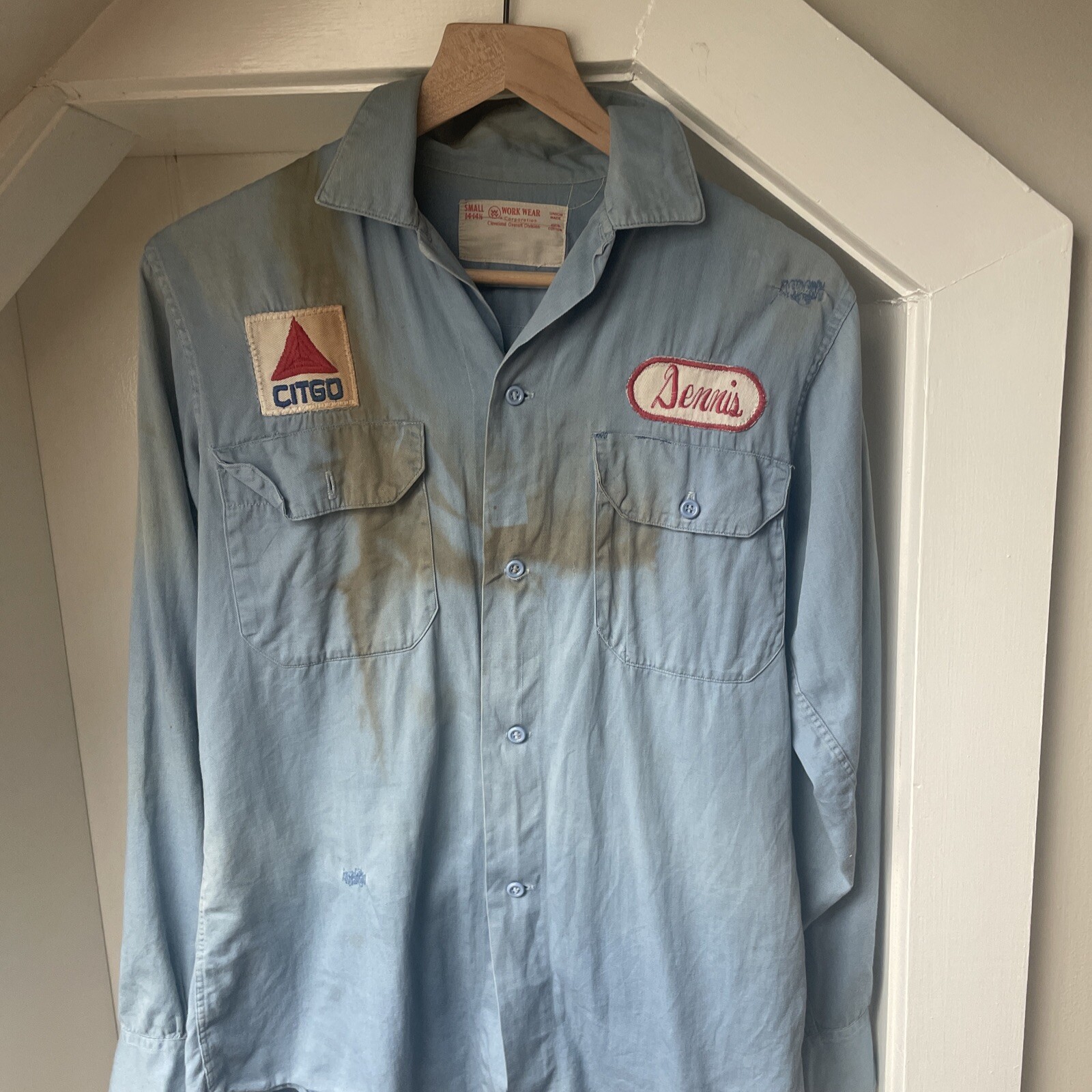 Vintage Citgo Oil UNION MADE Chambray Work Wear Butt… Gem