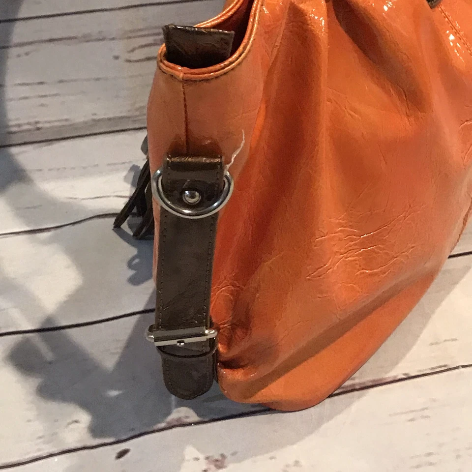 Bolso de mano para mujer cartera naranja bronce borla nuevo sin etiquetas Foto 4 de 4