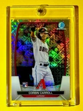 Corbin Carrol MINT SILVER MOJO REFRACTOR ROOKIE CARD BOWMAN CHROME ARIZONA RC!