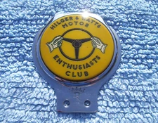 VINTAGE 1960s HILGER & WATTS MOTOR CLUB CAR BADGE~SCIENTIFIC INSTRUMENT EMPLOYEE