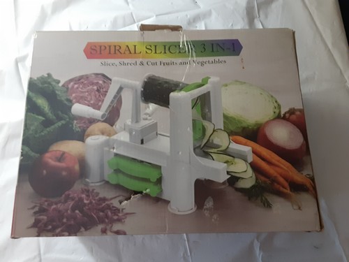 Spiral Slicer Cutter Shred Spiralizer Veggie Kitchen 3-in-1 Fruit Vegetable