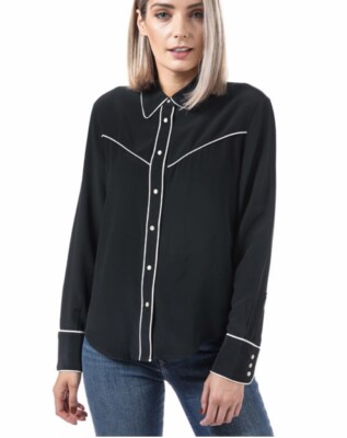 Levi's Women's Silk Shirt Alexandra Western Shirt In Jet Black