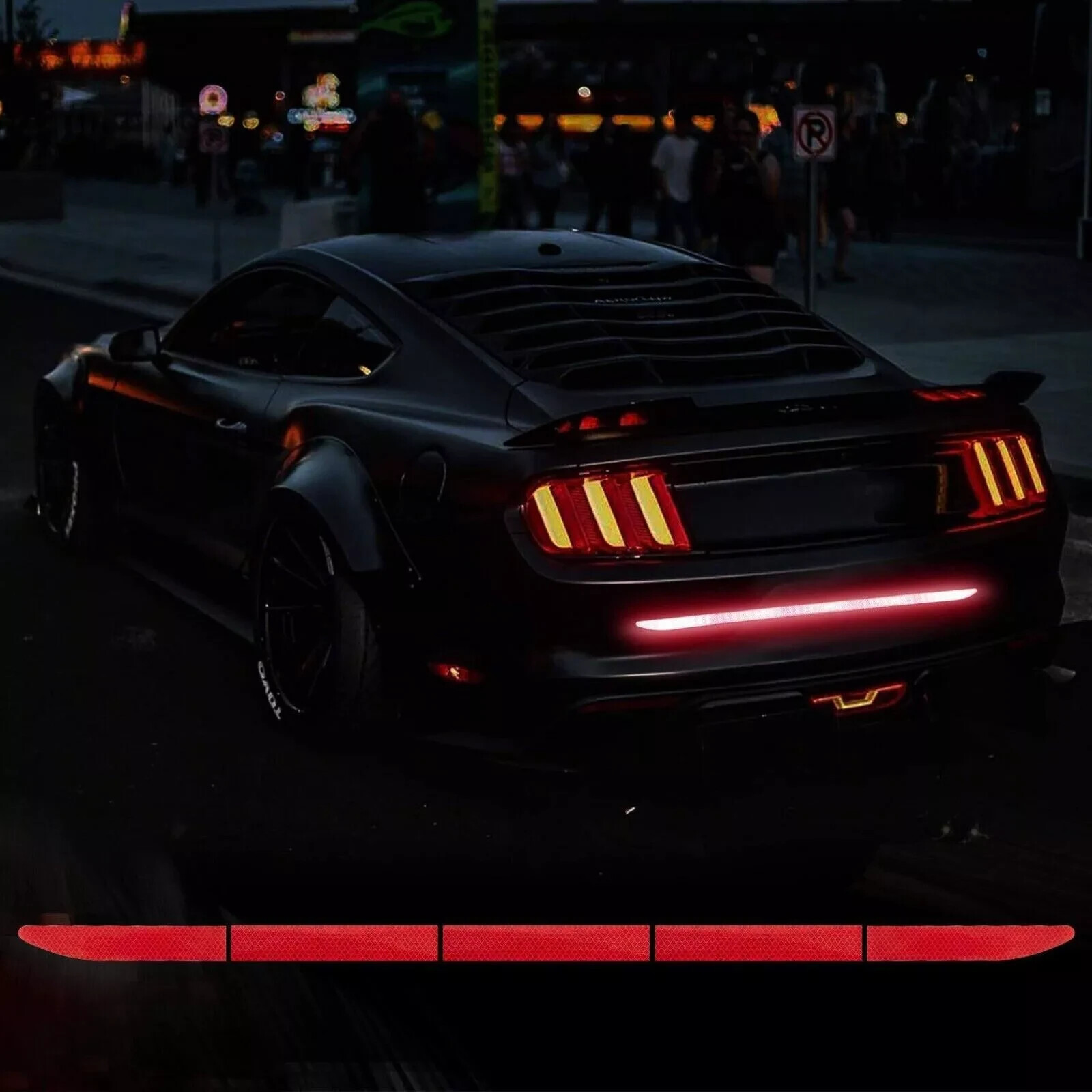 Red Reflective Rear Bumper Stickers for Night Safety - Universal Fit