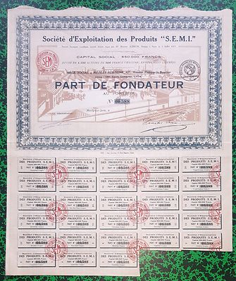 Dépt 69 & 92 - Lyon 189 Cours Gambetta - Superbe Part de la Ste S.E.M.I. from 1923