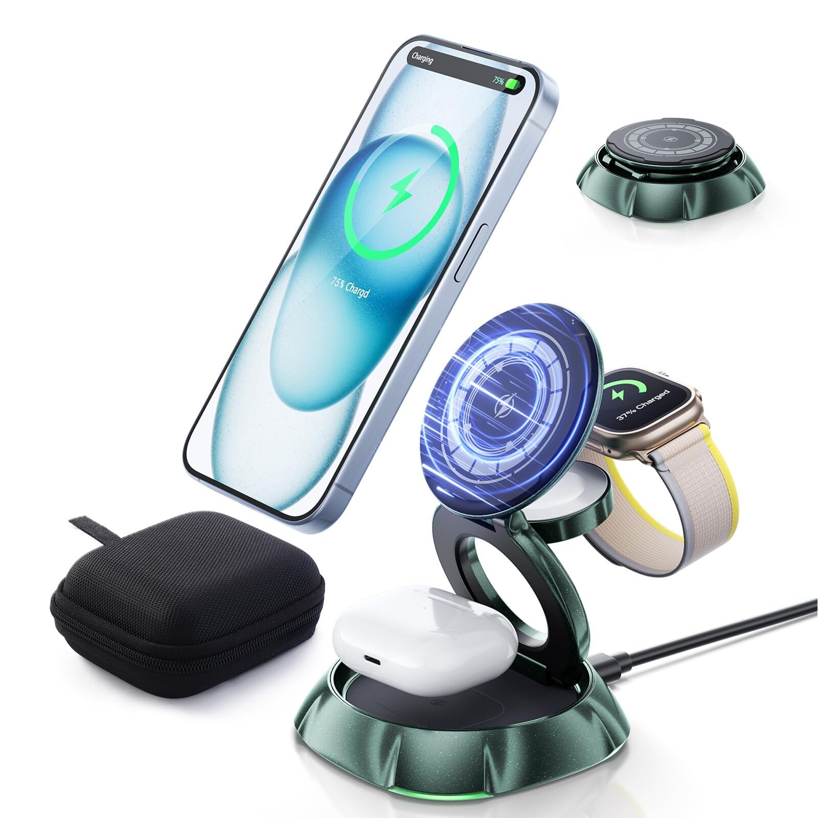 Foldable Mag-Safe Wireless Charger for Apple,3 in 1 Charging Station, 20W Max...