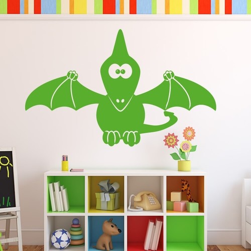 Pegatina de arte de pared de dinosaurio pterodáctilo dibujos animados para niños (AS10059) - Imagen 2 de 2