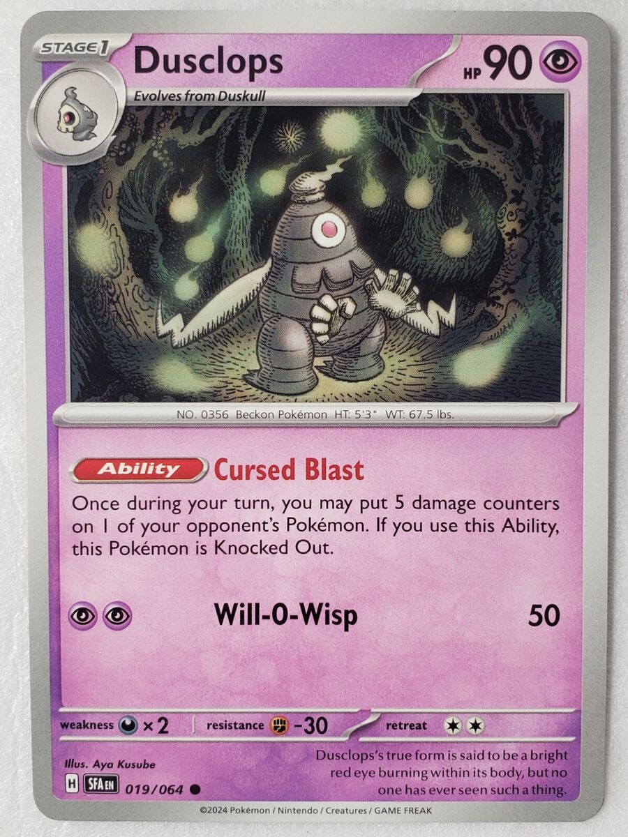 Dusclops 019/064 NM / M - Shrouded Fable Pokemon Card - Aya Dusclops 019/064 NM / M - Shrouded Fable Pokemon Card - Aya