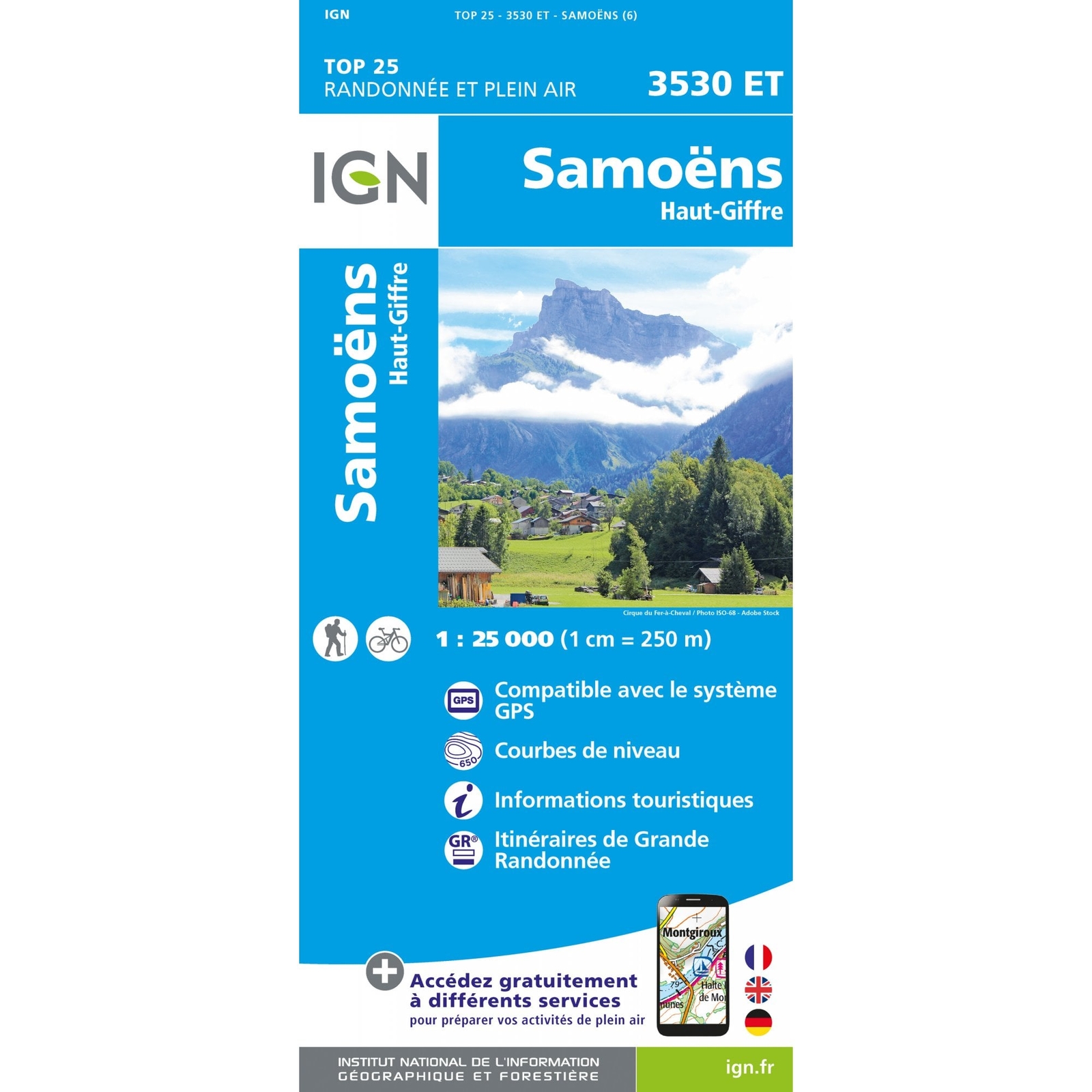 France 1:25K map 3530ET: Samoens (Samoëns) Haut-Giffre hiking walking alps